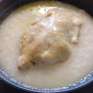 生米から作る中華鶏粥✰